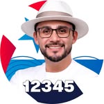 Rodrigo Cunha usando chapéu, com a marca 12345